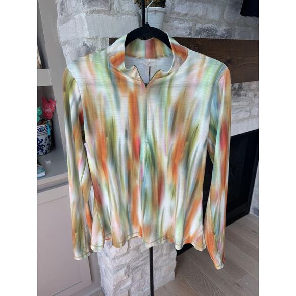 CALIA Women's Filtered Flora Multi Tissue Texture 1/4 Zip Golf Pullover Size M - Picture 4 of 7